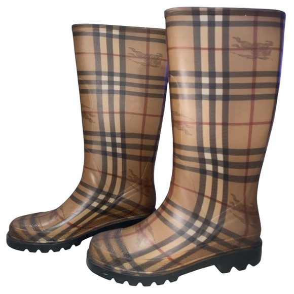 Burberry Plaid Rain Boots - Picture 2 of 4